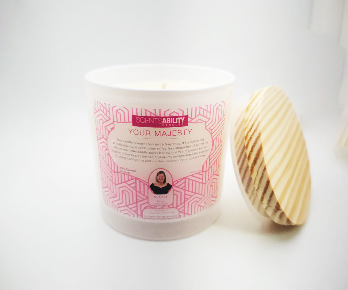 The YOUR MAJESTY Candle 9oz Soy Blend Wax Candle ScentsAbility Candles
